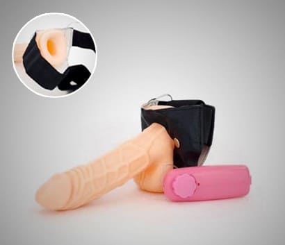 Hollow Strap On Dildo With Vibration