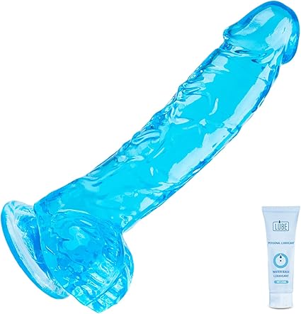 7 Inch Realistic Dildo, Soft Blue Dildos Sex Toy with Strong Suction Cup, Adult