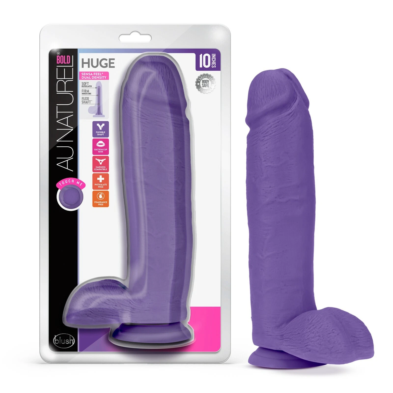 Blush Au Naturel 10" Ultra Soft Dual Density Huge Realistic Dildo Suction Cup