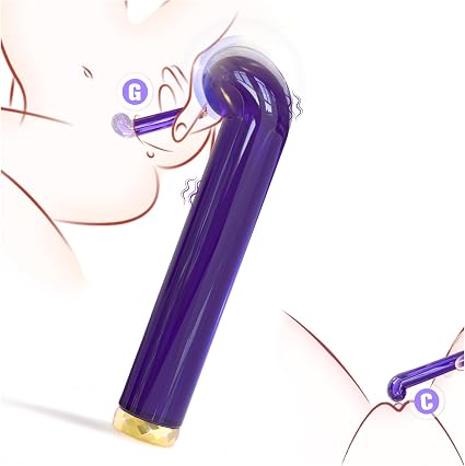 Bullet Vibrator Wand, Finger-Curved Glass Hot & Cold Play Women Adult Sex Toys, Mini Strong Clit G Spot Nipple Vibrator