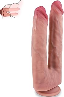 Realistic Double Ended Dildo Adult Toy Lesbian, 19.09 Inch Double Sided Dildos for Women, Waterproof Flexible Double Dong with Curved Shaft for Vaginal G-spot and Anal Play