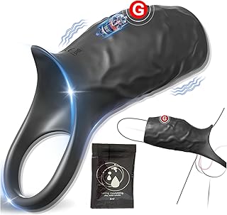 Powerful Vibrating Crystal Penis Sleeve L:13cm - D:3.6cm Male Delay Soft Silicone Penis Vibrating Sleeve Condom Enlargement Extender Reusable Condoms Extension Sleeve Adult Toy For Men