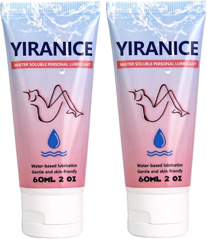 Water-Based Lubricant, Clear and Intimate, Long-Lasting Moisturizing, Sensitive Skin Safe, pH-Balanced Treatment, Suitable for Men, Women, and Couples, Travel Size, 2.0 oz (Pack of Two)