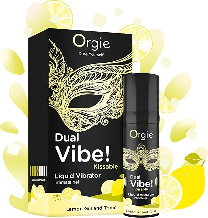 Orgie Dual Vibe Kissable Liquid Vibrator Lemon Gin and Tonic – Fast-Acting Clitoral Gel for Women. Kissable Formula boosts Arousal, tingles, and enhances Sensitivity. Clit stim for Intense Pleasure