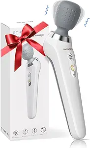 Cordless Handheld Back Massager, Rechargeable Personal Massager Waterproof | Powerful, Soft Silicone Massage Head, Long Battery, USB Charging Quiet Great Gift for Neck & Back, Birthday Anniversary