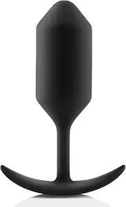 b-Vibe Snug Plug 3, Weighted Silicone Butt Plug, Intermediate Anal Plugs - Sex Toys for Adults, 180g (Black)