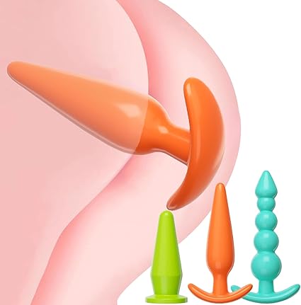 3PCS Colorful Anal Training Kit Adult Sex Toys, Beginner Anal Plug Trainer Butt Plug Includes Finger Sleeve, Tapered Plug & Anal Beads for Anal Play Prostate Massager Sex Toys for Men Women Couples