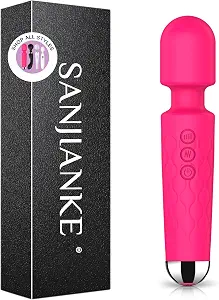 Vibrator Wand,Adult Sex Toy Wand, G Spot Dildo, Clit Vibrator, Sex Vibrators,Clitoris Stimulation,with 8 Speeds & 20 Patterns,Fully Waterproof,Vibrating Wand for her Pleasure (Rose Red)